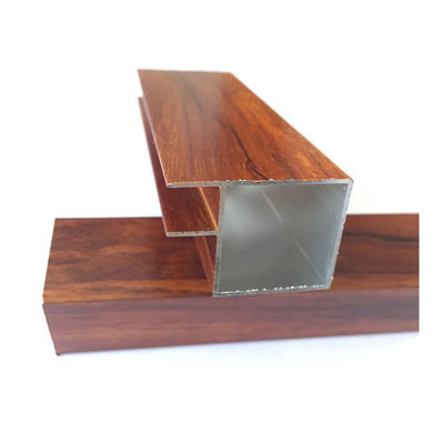 Perfil de alumínio da porta moderna do armário de cozinha T6 da grão da madeira da mobília