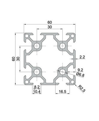 Anodizado 4040 T entalhe a extrusão de alumínio para a tabela do CNC